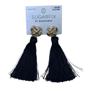 Sugarfix by Baublebar Earrings Black Gold Tassel